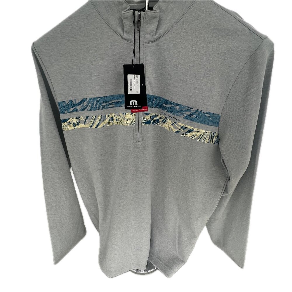 Travis Mathew Upgraded quarter zip - size large- color Heather light grey